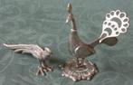 Nr ONB63: 2 Zilverkleurige metalen pauwen, Antiek en Kunst, Ophalen of Verzenden