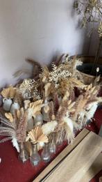 (Bruiloft decoratie) Droogbloemen in vaasjes, Huis en Inrichting, Ophalen