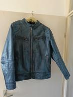 Blauwe leren jas - Maat S/M, Onbekend, Ophalen of Verzenden, Zo goed als nieuw, Maat 48/50 (M)