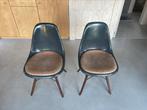 set van Charles Eames Side Chair RE DSW, Kunststof, Gebruikt, Twee, Bruin