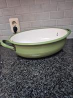 Mooie emaille schaal groen  vintage, Antiek en Kunst, Antiek | Emaille, Ophalen of Verzenden