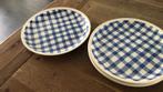 Blauw/crème borden Ikea, Verzenden, Gebruikt, Overige stijlen, Bord(en)