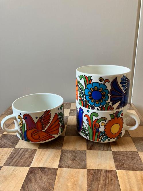 Villeroy en Boch Acapulco koffiekopjes jaren 70, Huis en Inrichting, Keuken | Servies, Zo goed als nieuw, Kop(pen) en/of Schotel(s)