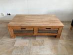 Houten Salontafel met Loom, Ophalen, Gebruikt, 50 tot 100 cm, Minder dan 50 cm