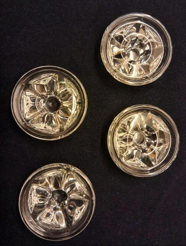 4 Leerdam Kaarsenhouders - Floris Meydam, Antiek en Kunst, Antiek | Glas en Kristal, Ophalen of Verzenden