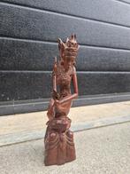Art Deco Balinese sculptuur van een godin, houtsnijwerk, Antiek en Kunst, Ophalen of Verzenden