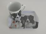 Otter House dienblad en mok Border Collie, klaprozen, Huis en Inrichting, Keuken | Servies, Overige materialen, Gebruikt, Otter House Ltd.
