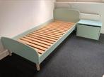 Flexa mintgroen bed met bijbehorend nachtkastje, Ophalen, 90 cm, Eenpersoons, Zo goed als nieuw