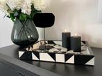 Diga Colmore luxe Plateau zwart/wit/grijs 46x36 cm Nieuw, Ophalen of Verzenden, Nieuw, Vierkant, Hout