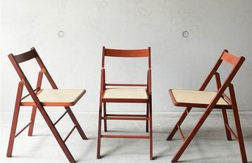 150 x Vintage webbing stoelen houten Klapstoelen Cesca retro beschikbaar voor biedingen