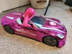 Barbie auto, bestuurbaar, op batterijen roze, Ophalen of Verzenden, Zo goed als nieuw