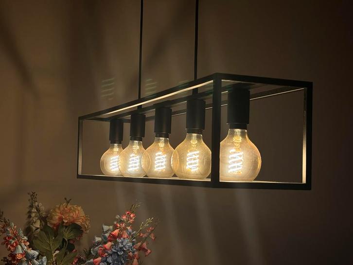 Industriële Plafondlamp & Hanglamp, Huis en Inrichting, Lampen | Plafondlampen, Gebruikt, Metaal, Ophalen