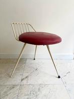 Vintage, midcentury morden metalen stoel, krukje, jaren 70, Huis en Inrichting, Krukjes, Ophalen, Staal, Variavintage, Leiden