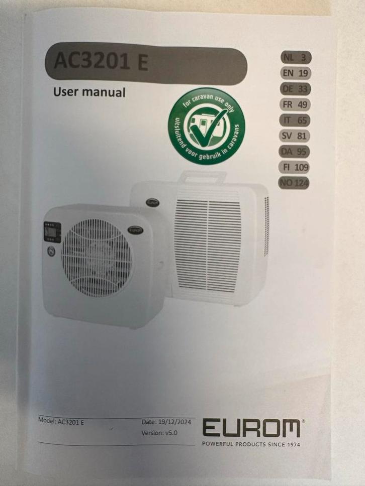Eurom AC3201 E Caravan Airco - Zo goed als nieuw!, Caravans en Kamperen, Caravan accessoires, Zo goed als nieuw, Ophalen