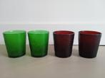 Vintage servies glazen ARCOROC SIERRA rood groen, Huis en Inrichting, Keuken | Servies, Glas of Glazen, Nieuw, Ophalen of Verzenden