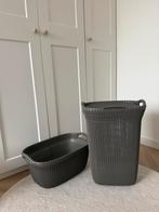 Curver wasmand en wasmand met deksel taupe (ZGAN), Ophalen, Zo goed als nieuw