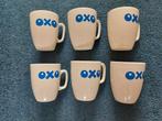 6x mooie pastel gele vintage OXO bekers, Ophalen of Verzenden