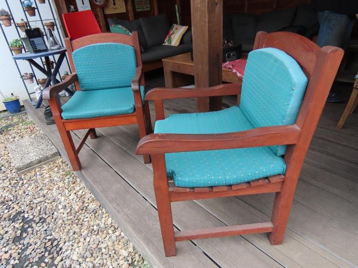 teak blokstoelen, Tuin en Terras, Tuinstoelen, Gebruikt, Teakhout, Ophalen