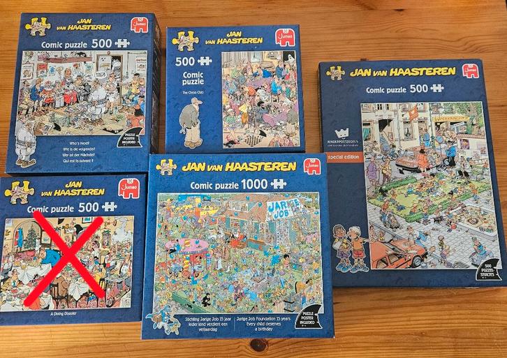 Jan van Haasteren puzzels, Hobby en Vrije tijd, Denksport en Puzzels, Zo goed als nieuw, 500 t/m 1500 stukjes, Ophalen of Verzenden