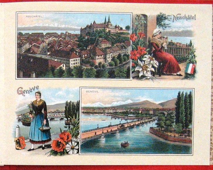 Vues et Costumes Suisses [c1880] Leporello Zwitserland Mode, Antiek en Kunst, Antiek | Boeken en Bijbels, Ophalen of Verzenden