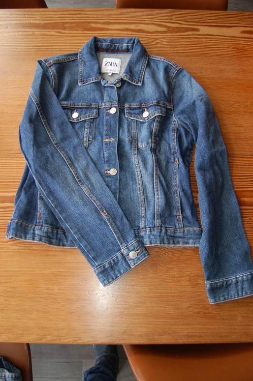 spijkerjas Zara maat M, Kleding | Dames, Jassen | Zomer, Gedragen, Maat 38/40 (M), Blauw, Ophalen of Verzenden