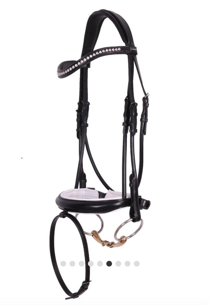 Kingsley hoofdstel rondgenaaid zgan mt full, Dieren en Toebehoren, Paarden en Pony's | Hoofdstellen en Tuigage, Zo goed als nieuw