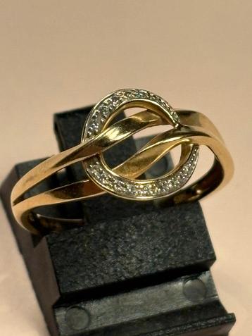 14K Gouden Ring met Diamanten beschikbaar voor biedingen
