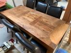 Teakhouten eettafel met 6 stoelen, Huis en Inrichting, Tafels | Eettafels, Ophalen, Gebruikt, Teakhout, 50 tot 100 cm