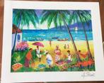 Afdruk van "La Plage de la Saline" van Jean Claude Picot, Ophalen of Verzenden
