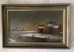 Wintergezicht op palingrokerij - Jan van Bergen (1890-1951), Antiek en Kunst, Ophalen of Verzenden