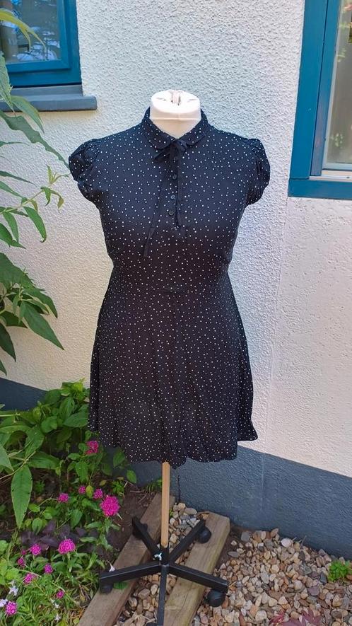 Zomerjurk mt42, Kleding | Dames, Jurken, Zo goed als nieuw, Maat 42/44 (L), Zwart, Onder de knie, Ophalen