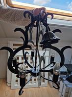 Vintage Kroonluchter zwart met 5 lampen, Ophalen of Verzenden, Gebruikt, Metaal, Modern