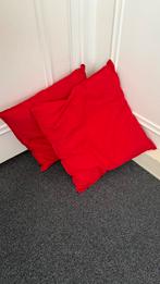 2x rode kussens 45x45cm, Ophalen of Verzenden, Zo goed als nieuw, Rood, Vierkant