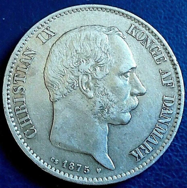 Denemarken, 2 Kronen 1875 - zilver Prachtig, Postzegels en Munten, Munten | Europa | Niet-Euromunten, Losse munt, Overige landen