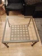 Glazen salontafel met metalen frame, Huis en Inrichting, Tafels | Salontafels, Ophalen of Verzenden