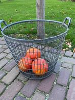 Brocante grote zinken draad/bladmand, Ophalen