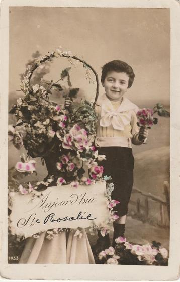 JONGEN ROZEN UIT 1912 GLANZENDE ZEER MOOIE OUDE KAART KJ39 beschikbaar voor biedingen