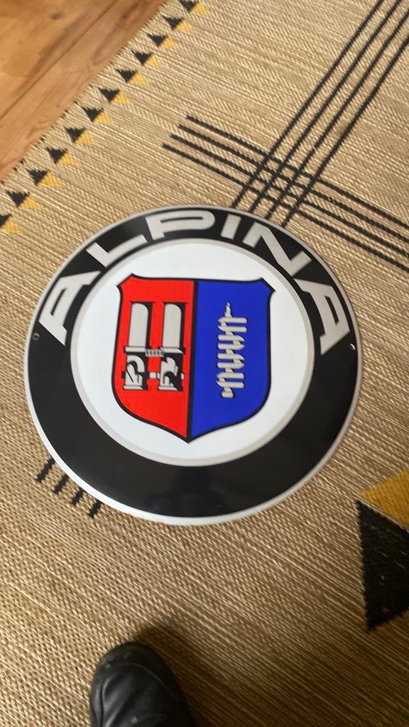 Reclame bord  emaile alpina, Ophalen of Verzenden, Zo goed als nieuw, Reclamebord