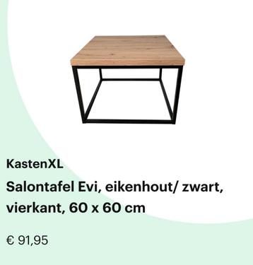 Salontafel vierkant 60x60cm 41cm hoog eikenhout stalen frame beschikbaar voor biedingen