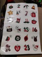 Leuke Advent Kalender stickers (1 tm 24) voor op cadeautjes, Ophalen of Verzenden, Nieuw