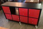 IKEA Kallax Rood Zwart Kinderkastje dressoir, Ophalen, Zo goed als nieuw, 25 tot 50 cm, Overige houtsoorten