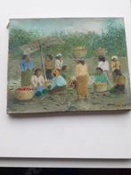 Indonesie balinese vintage oliewerf schilderij., Ophalen of Verzenden