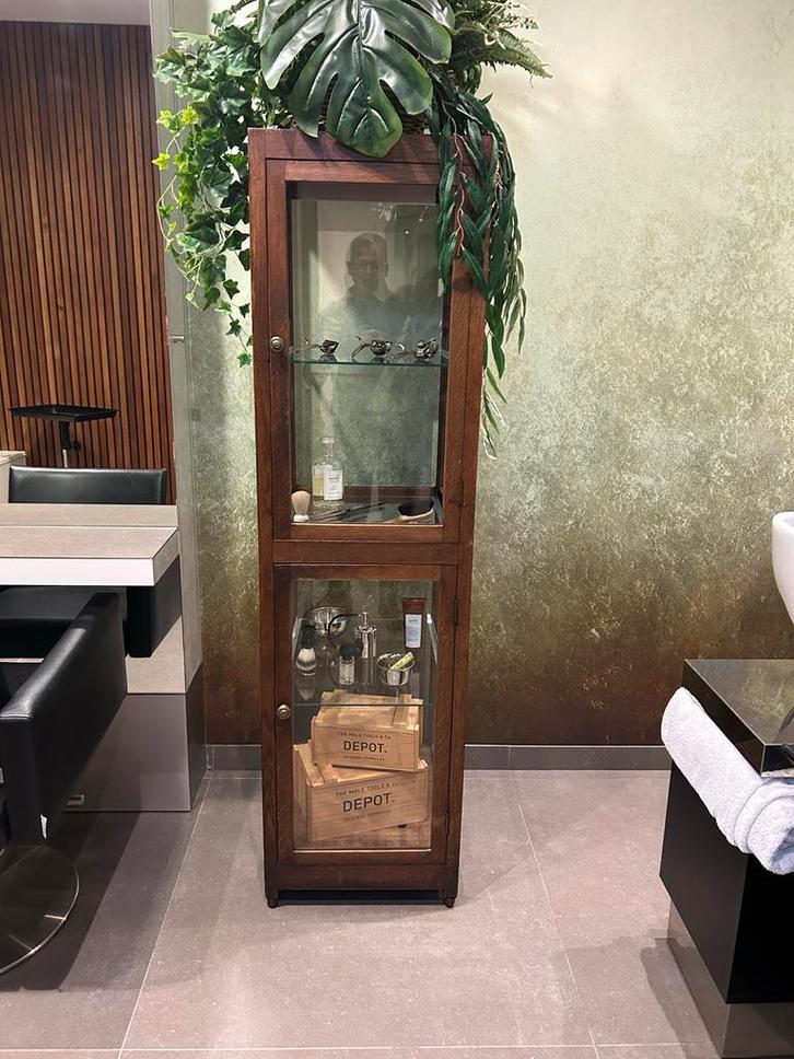 Vitrinekast, oude bakkerskast, Huis en Inrichting, Kasten | Vitrinekasten, Zo goed als nieuw, 150 tot 200 cm, Minder dan 50 cm