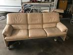 Leolux 3 zits bankstel met Saiga leder zithoogte ca. 45 Cm l, Huis en Inrichting, Banken | Bankstellen, Ophalen, Gebruikt, 150 tot 200 cm