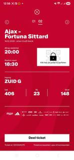 VIP tickets ajax fortuna, Ophalen of Verzenden