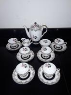 Chique engels 6pers theeservies met rose roosjes, Antiek en Kunst, Antiek | Servies los, Verzenden