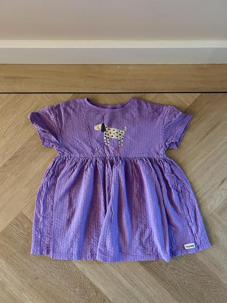 Paars jurkje met hondje, Next, maat 110 / 116, Kinderen en Baby's, Kinderkleding | Maat 110, Zo goed als nieuw, Meisje, Jurk of Rok
