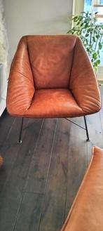jess fauteuil met voetenbank leer, Huis en Inrichting, Fauteuils, Ophalen, Zo goed als nieuw, 75 tot 100 cm, Leer