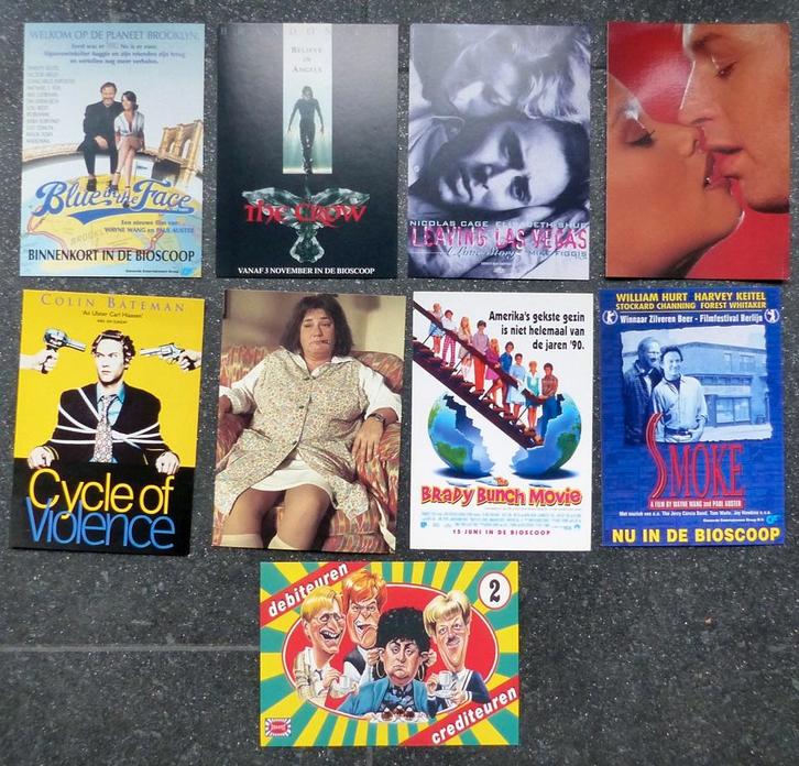 Film ansichtkaarten Flodder Debiteuren crediteuren The Crow, Verzamelen, Film en Tv, Zo goed als nieuw, Film, Foto of Kaart, Ophalen of Verzenden