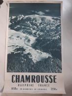 Skiposter voor Chamrousse Frankrijk, echt oud wintersport, Ophalen of Verzenden, A1 t/m A3, Reclame, Rechthoekig Staand